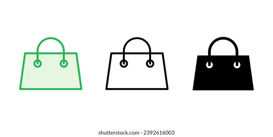 Shopping bag icon set. shopping icon vector