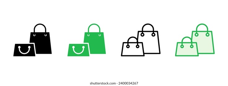 Shopping bag icon set. shopping icon vector