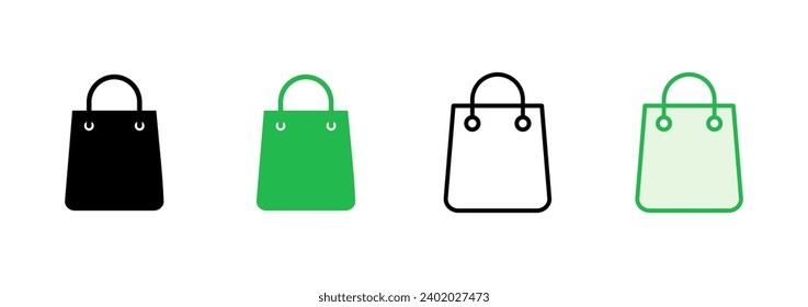 Shopping bag icon set. shopping icon vector