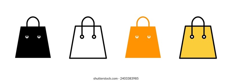 Shopping bag icon set vector. shopping sign and symbol