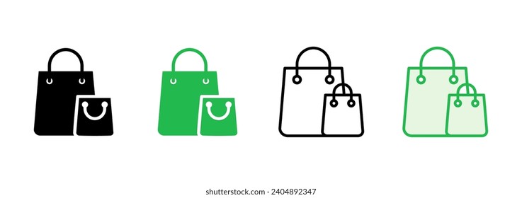 Shopping bag icon set. shopping icon vector