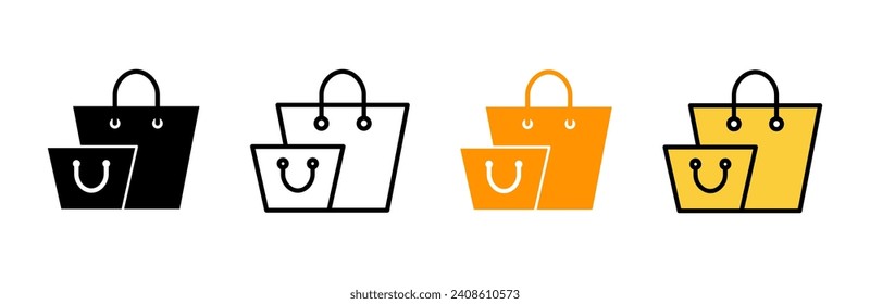 vector conjunto de iconos de la bolsa de compras. signo de compra y símbolo
