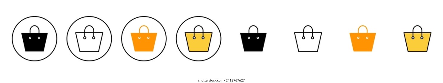 Shopping bag icon set vector. shopping sign and symbol