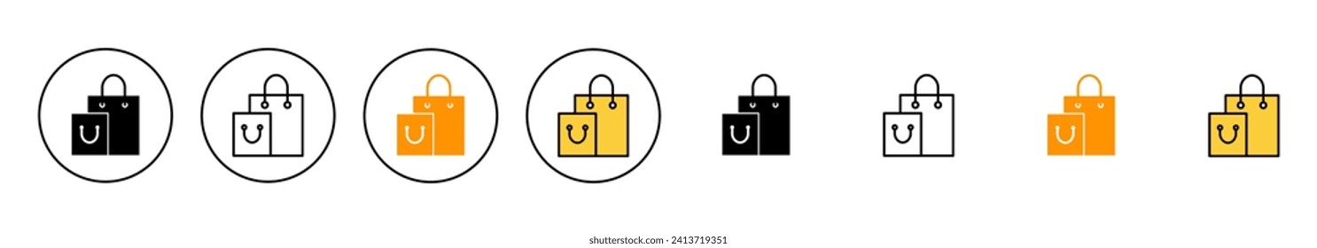 Shopping bag icon set vector. shopping sign and symbol