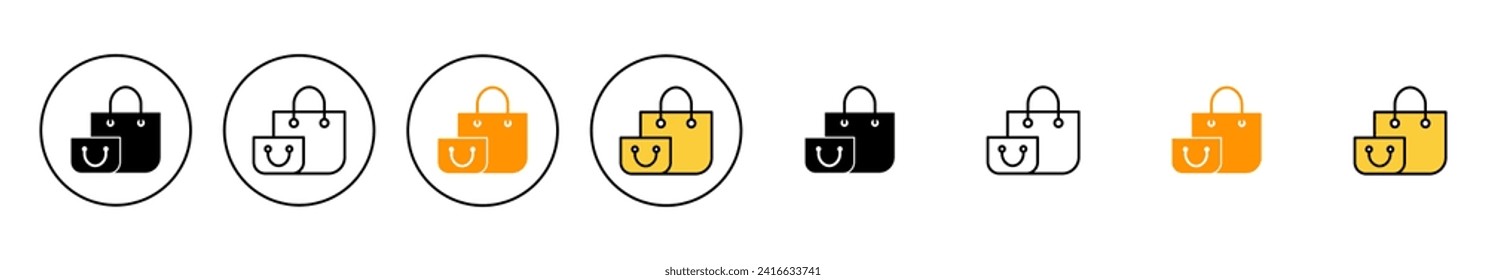 vector conjunto de iconos de la bolsa de compras. signo de compra y símbolo