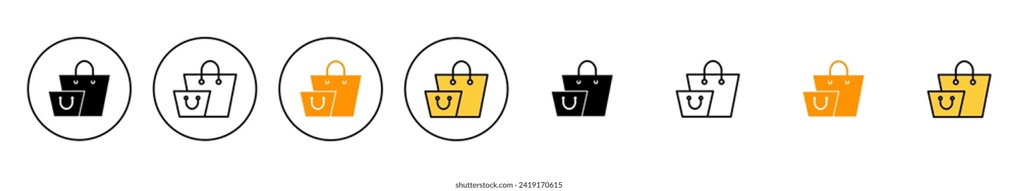 vector conjunto de iconos de la bolsa de compras. signo de compra y símbolo