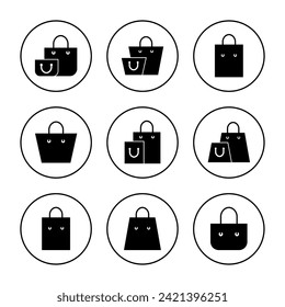 Shopping bag icon set vector. shopping sign and symbol