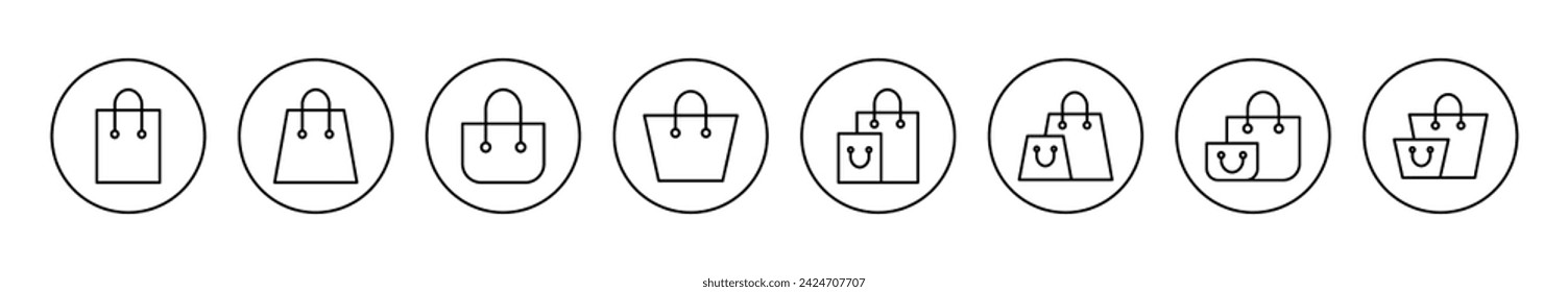 Shopping bag icon set vector. shopping sign and symbol