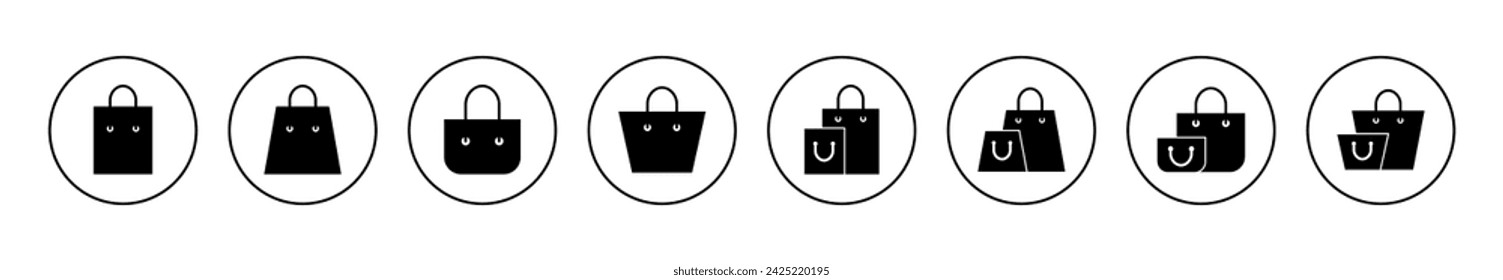 Conjunto de iconos de la bolsa de compras vector.
