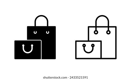 Shopping bag icon set. shopping icon vector