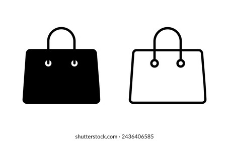 Shopping bag icon set. shopping icon vector