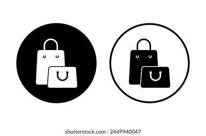 Shopping bag icon set. shopping icon vector