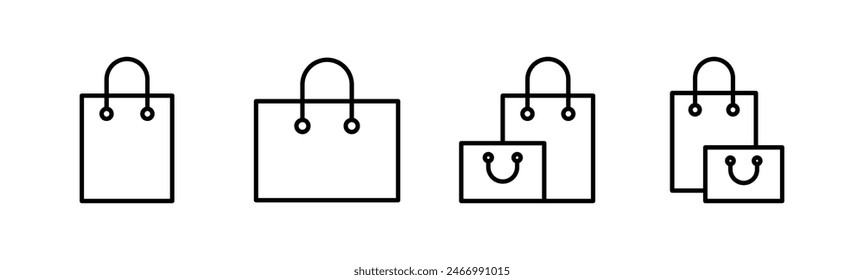 Shopping bag icon set. shopping icon vector