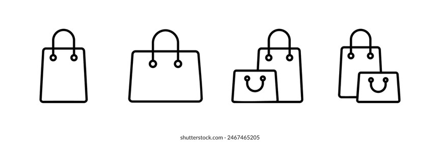 Shopping bag icon set. shopping icon vector