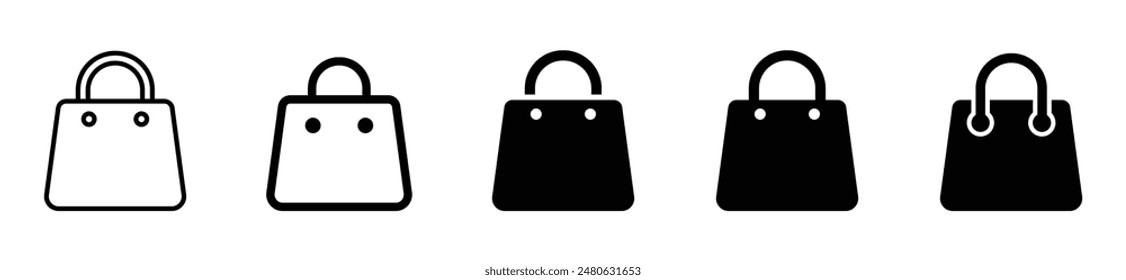 Shopping bag icon set. shopping icon vector symbols