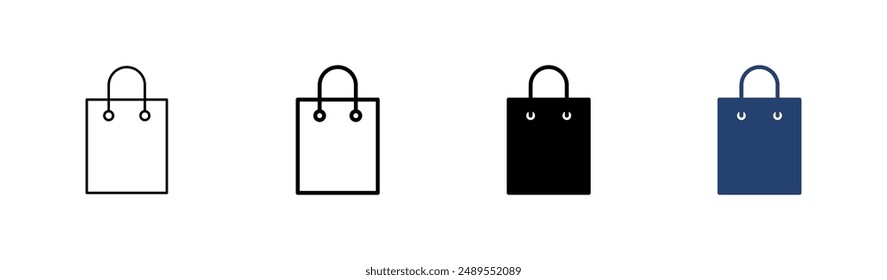 Shopping bag icon set. shopping icon vector