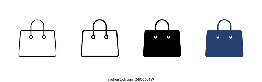Shopping bag icon set. shopping icon vector