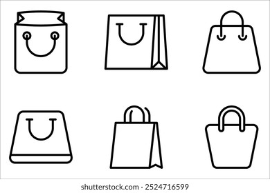 Shopping bag icon set. shopping icon vector on white background