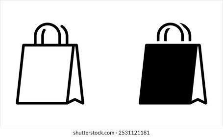 Conjunto de ícones de saco de compras. ícone de compras vetor no fundo branco