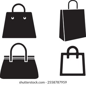 Shopping bag icon set. shopping icon vector