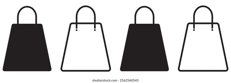 Shopping bag icon set. shopping icon vector