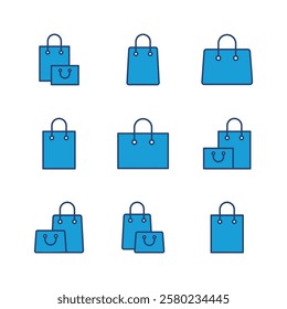 Shopping bag icon set. shopping icon vector