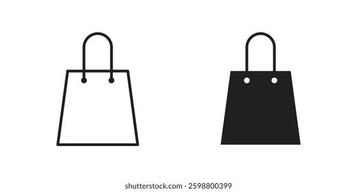 Shopping bag icon set. Vector illustration of shopping bag. 
