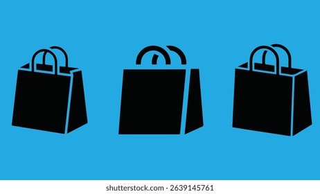 Shopping Bag Icon Set Vector – Retail, E-commerce, and Purchase Symbols