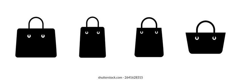 Shopping bag icon set. shopping icon vector