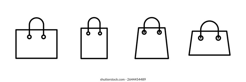 Conjunto de ícones de saco de compras. ícone de compras vetor