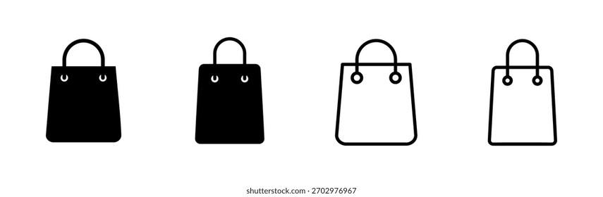 Conjunto de ícones de saco de compras. ícone de compras vetor