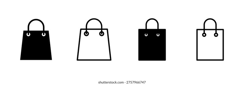 Shopping bag icon set. shopping icon vector
