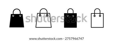 Shopping bag icon set. shopping icon vector