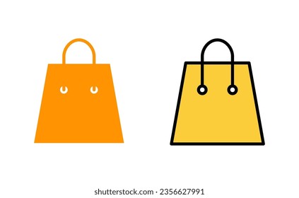 Juego de iconos de bolsas de compras para aplicaciones web y móviles. signo de compra y símbolo