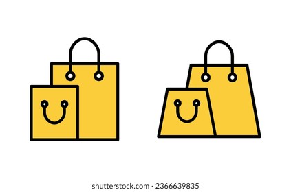 Juego de iconos de bolsas de compras para aplicaciones web y móviles. signo de compra y símbolo