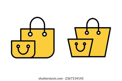 Shopping bag icon set for web and mobile app. shopping sign and symbol