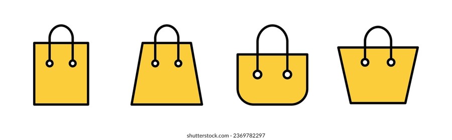 Shopping bag icon set for web and mobile app. shopping sign and symbol