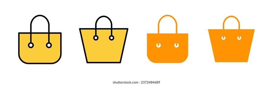 Shopping bag icon set for web and mobile app. shopping sign and symbol