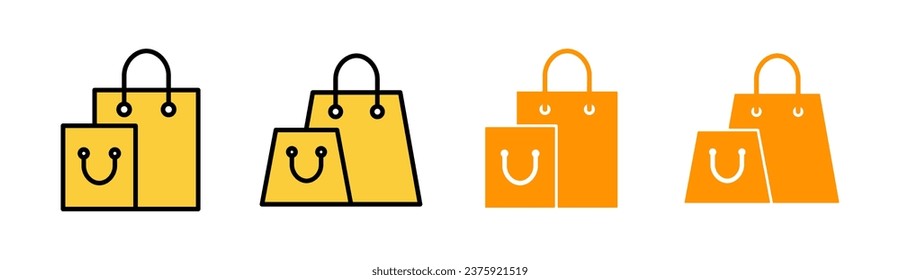 Shopping bag icon set for web and mobile app. shopping sign and symbol