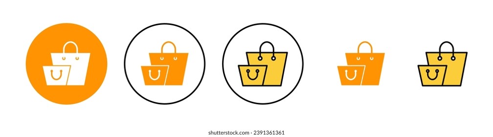 Juego de iconos de bolsas de compras para aplicaciones web y móviles. signo de compra y símbolo