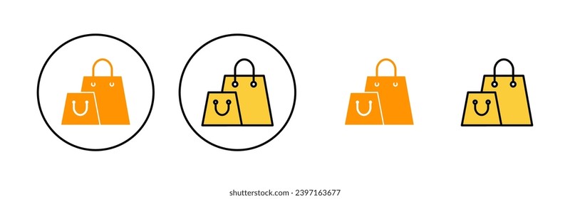 Shopping bag icon set for web and mobile app. shopping sign and symbol