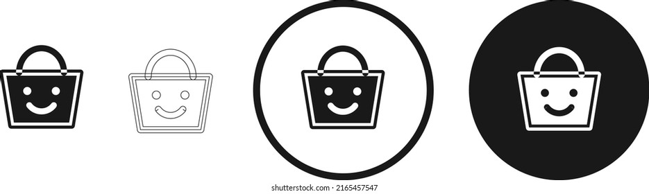 conjunto de iconos de la bolsa de compra. Vector de icono de conjunto de sitios web. para ordenador y móvil