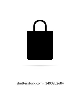 Shopping bag icon with shadow