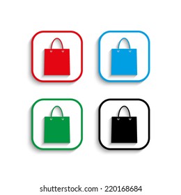shopping bag icon with shadow 