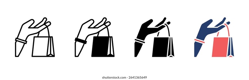 Shopping Bag icon sheet multiple style collection