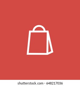 shopping bag icon. sign design. red background