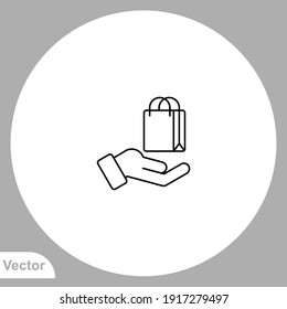 Shopping bag icon sign vector,Symbol, logo illustration for web and mobile