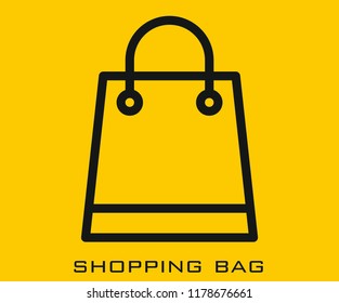 Shopping bag icon signs