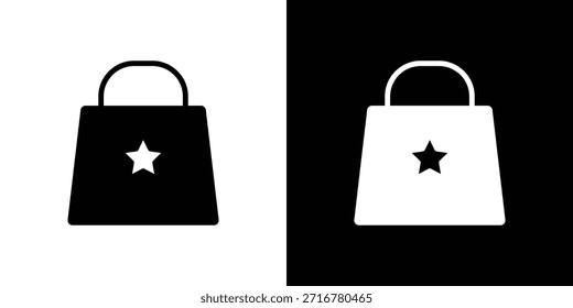 Ilustración vectorial de la silueta del icono del bolso de compras estilo plano aislado