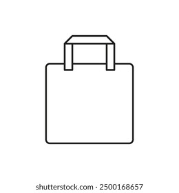 Shopping bag icon. Simple black lines. Minimalist style. Vector graphic.